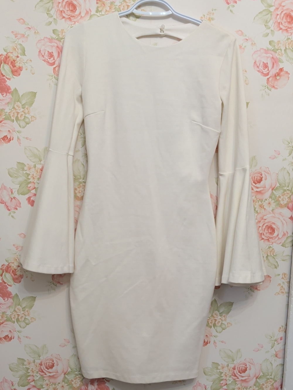 Lulu's Cream Long-Sleeve Bell Dress